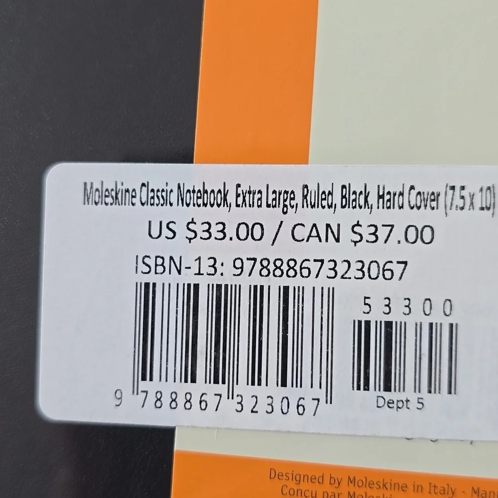❤️BUY 5 GET 3 FREE Classic Notebook, Hard Cover, Black, Retail $33.00 USD
